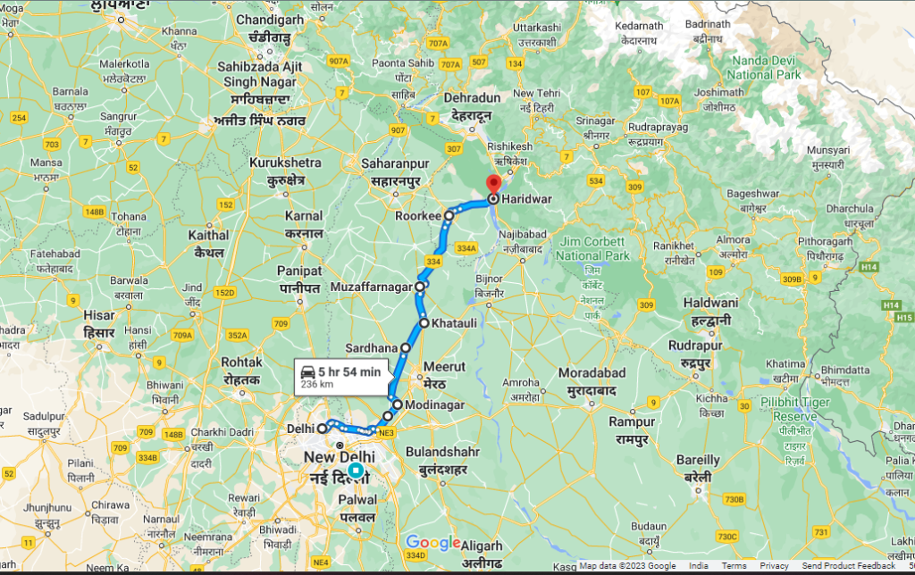 Delhi to Haridwar, Uttarakhand